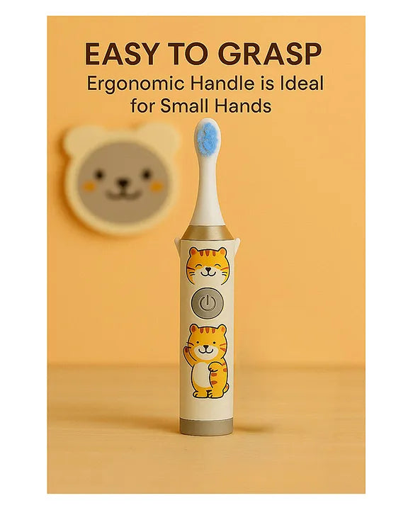 KIDS BASIC Children's Electric Toothbrush with Cartoon Characters, Soft Bristles Battery Operated Kids Cartoonic