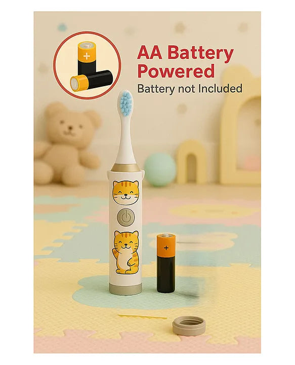 KIDS BASIC Children's Electric Toothbrush with Cartoon Characters, Soft Bristles Battery Operated Kids Cartoonic