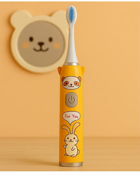 KIDS BASIC Children's Electric Toothbrush with Cartoon Characters, Soft Bristles Battery Operated Kids Cartoonic