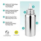 KIDS BASIC Stainless Steel Baby Feeding Bottle Bpa freen silicone nipple - Silver