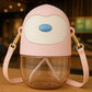 KIDS BASIC Penguin Sippy Cup with Straw, Cute Water Bottle with Adjustable Strap for Toddlers