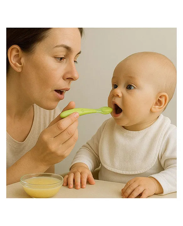 KIDS BASIC Feeding Spoon With Ultra Supple 100% Silicone Tip,Bpa Free - (Pack of 2)