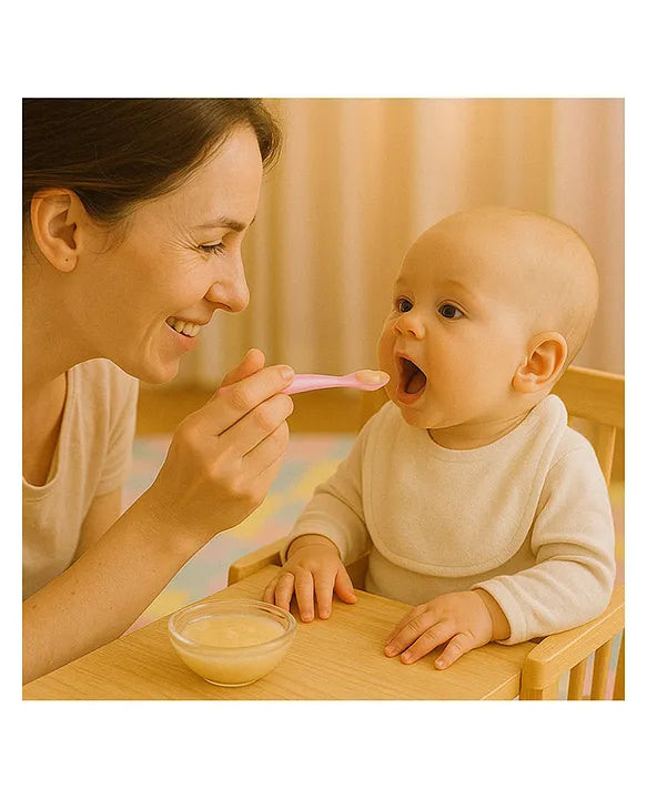 KIDS BASIC Feeding Spoon With Ultra Supple 100% Silicone Tip,Bpa Free - (Pack of 2)