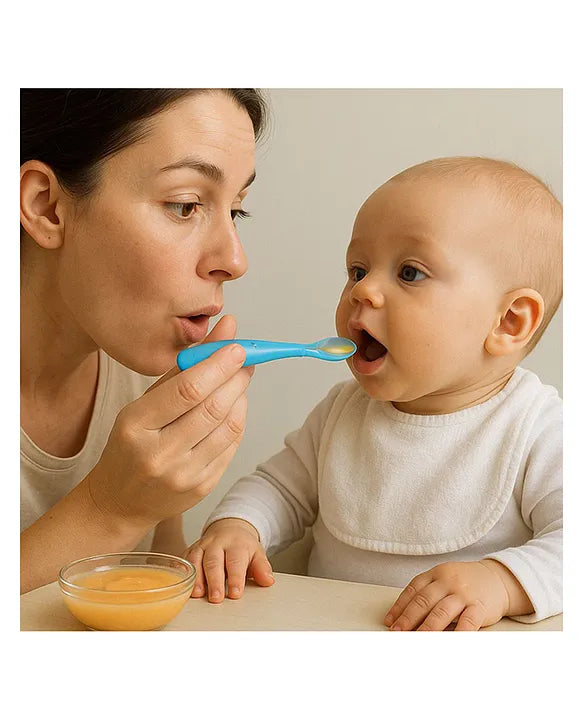 KIDS BASIC Feeding Spoon With Ultra Supple 100% Silicone Tip,Bpa Free - (Pack of 2)