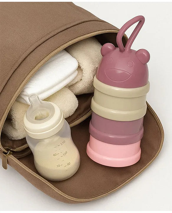 KIDS BASIC 3 - Layer Cute Bear Portable Baby Food & Milk Powder Container - Multicolor