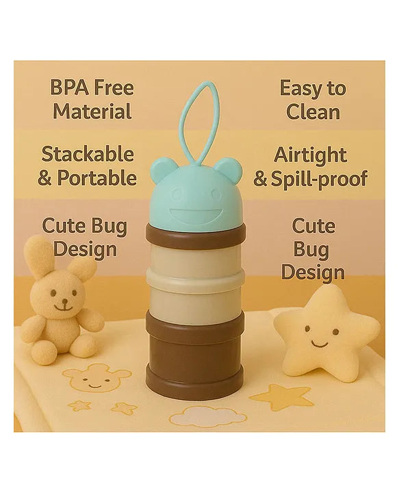 KIDS BASIC 3 - Layer Cute Bear Portable Baby Food & Milk Powder Container - Multicolor