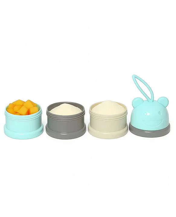 KIDS BASIC 3 - Layer Cute Bear Portable Baby Food & Milk Powder Container - Multicolor