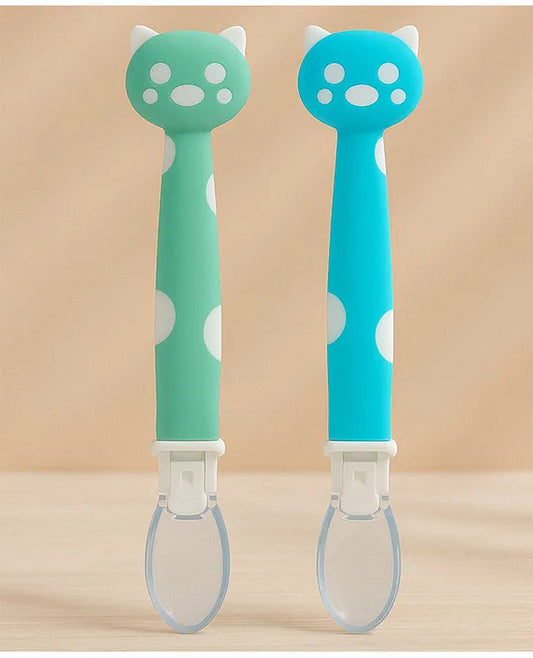 KIDS BASIC Silicone Spoon for Baby Feeding, BPA Free Food Grade Material Spoon, Baby Feeding Spoon with Comfortable Grip Handle