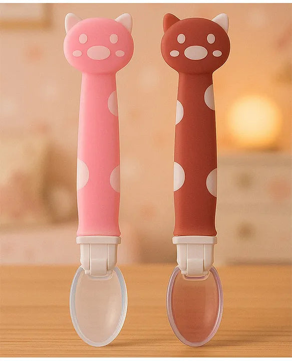 KIDS BASIC Silicone Spoon for Baby Feeding, BPA Free Food Grade Material Spoon, Baby Feeding Spoon with Comfortable Grip Handle