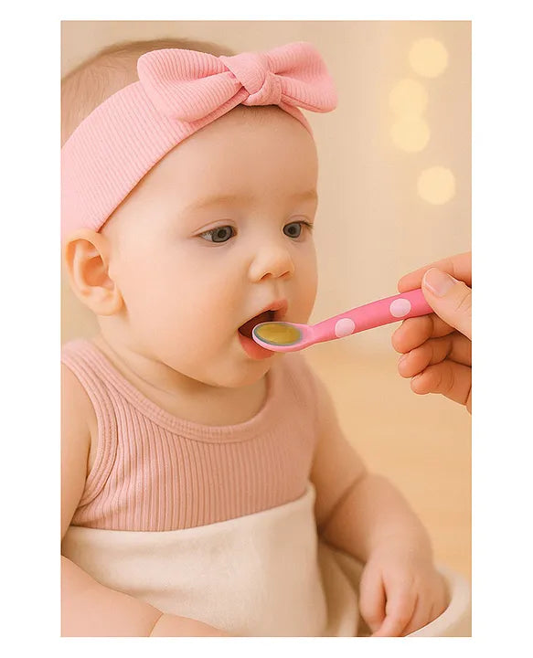 KIDS BASIC Silicone Spoon for Baby Feeding, BPA Free Food Grade Material Spoon, Baby Feeding Spoon with Comfortable Grip Handle