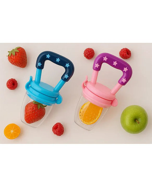 KIDS BASIC baby Silicone Food/Fruit Nibbler, Baby Food and Fruit Feeder Combo - (Pack Of 2)