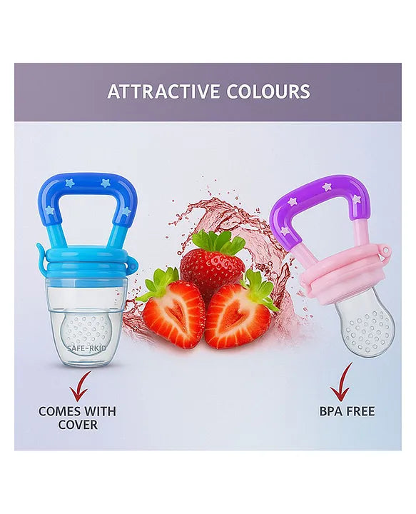 KIDS BASIC baby Silicone Food/Fruit Nibbler, Baby Food and Fruit Feeder Combo - (Pack Of 2)