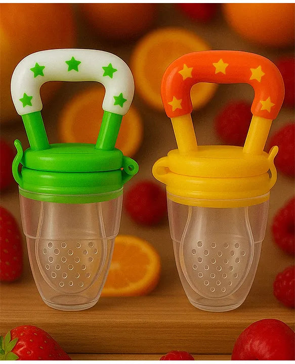 KIDS BASIC baby Silicone Food/Fruit Nibbler, Baby Food and Fruit Feeder Combo -Pack Of 2