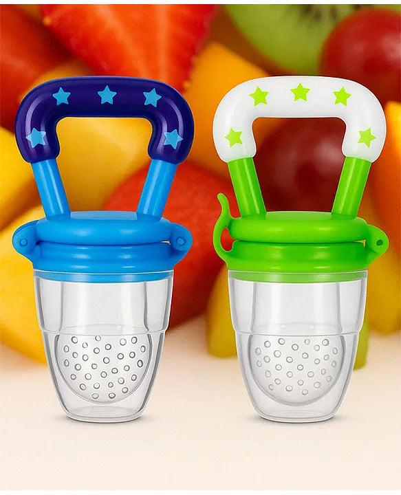 KIDS BASIC baby Silicone Food/Fruit Nibbler, Baby Food and Fruit Feeder Combo - (Pack Of 2)