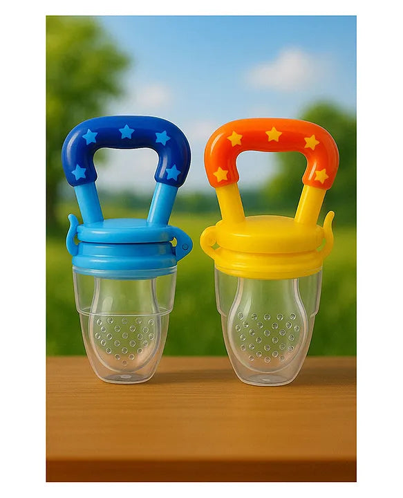 KIDS BASIC baby Silicone Food/Fruit Nibbler, Baby Food and Fruit Feeder Combo - (Pack Of 2)