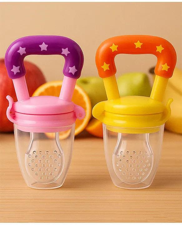 KIDS BASIC baby Silicone Food/Fruit Nibbler, Baby Food and Fruit Feeder Combo -Pack Of 2