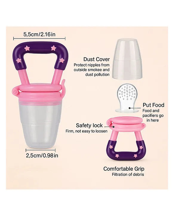 KIDS BASIC baby Silicone Food/Fruit Nibbler, Baby Food and Fruit Feeder Combo - (Pack Of 2)