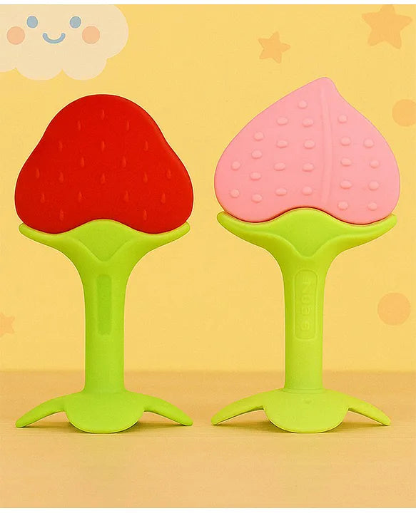 KIDS BASIC Silicone BPA Free Natural Tree Shape Teether 100% Bpa Free Non Toxic (Pack Of 2)