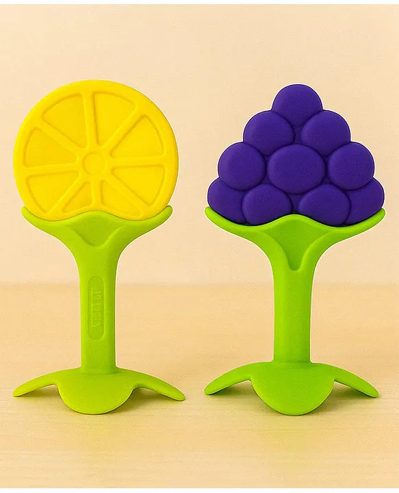 KIDS BASIC Silicone BPA Free Natural Tree Shape Teether 100% Bpa Free Non Toxic (Pack Of 2)