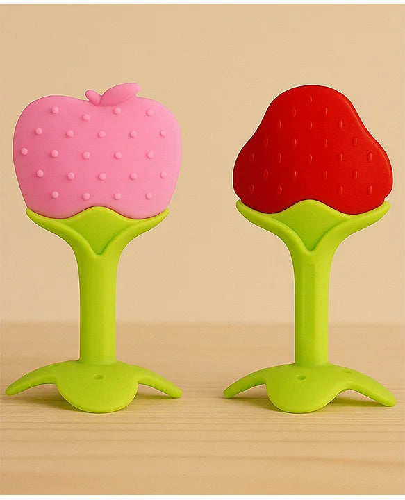 KIDS BASIC Silicone BPA Free Natural Tree Shape Teether 100% Bpa Free Non Toxic (Pack Of 2)