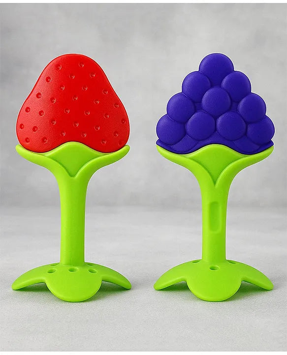 KIDS BASIC Silicone BPA Free Natural Tree Shape Teether 100% Bpa Free Non Toxic (Pack Of 2)