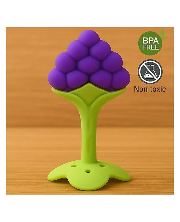 KIDS BASIC Silicone BPA Free Natural Tree Shape Teether 100% Bpa Free Non Toxic (Pack Of 2)