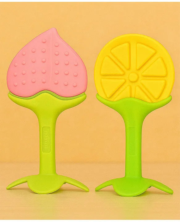 KIDS BASIC Silicone BPA Free Natural Tree Shape Teether 100% Bpa Free Non Toxic (Pack Of 2)