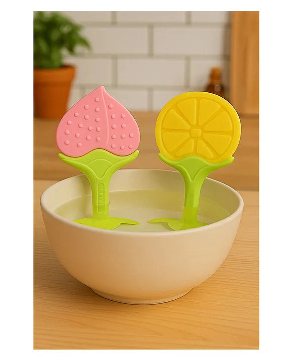 KIDS BASIC Silicone BPA Free Natural Tree Shape Teether 100% Bpa Free Non Toxic (Pack Of 2)