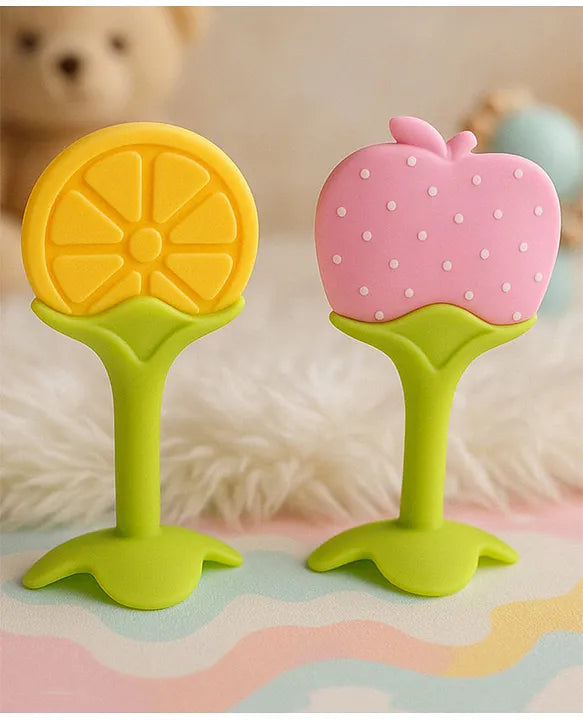 KIDS BASIC Silicone BPA Free Natural Tree Shape Teether 100% Bpa Free Non Toxic (Pack Of 2)