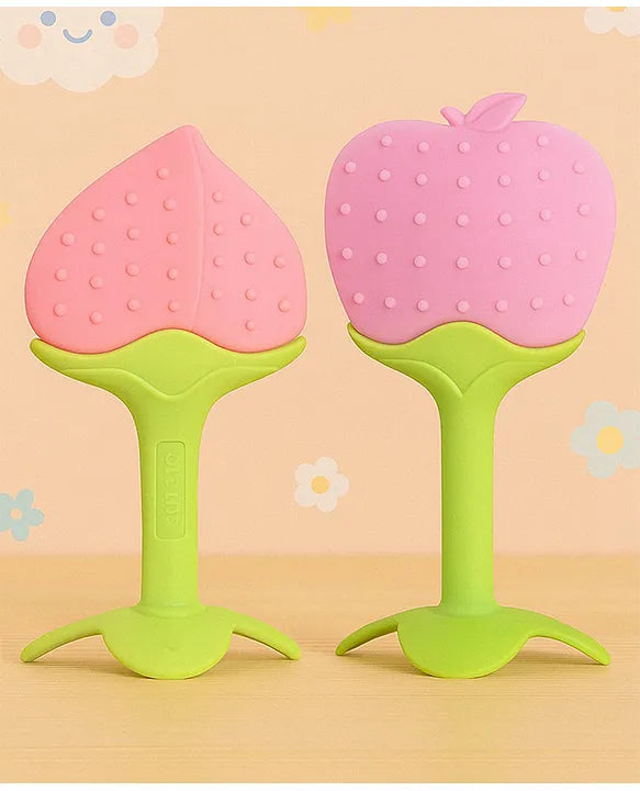 KIDS BASIC Silicone BPA Free Natural Tree Shape Teether 100% Bpa Free Non Toxic (Pack Of 2)