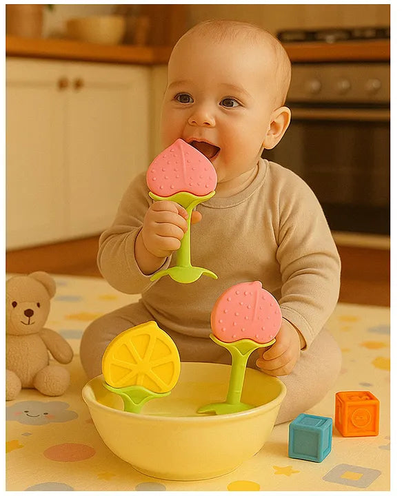 KIDS BASIC Bpa Free 100 % Silicone Fruit Shape Teether And Fruit Feeder