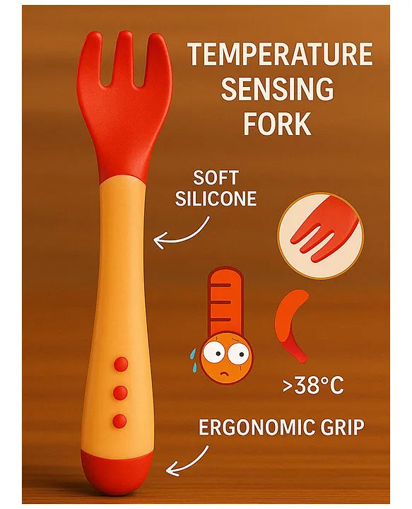 KIDS BASIC Feed with Ease Heat Sensitive Baby Feeding Spoon, Bpa Free, 3 Months+