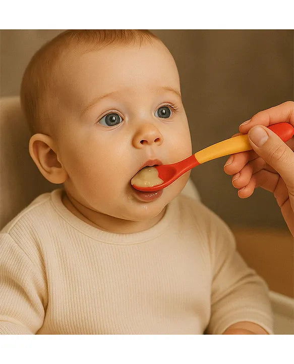 KIDS BASIC Feed with Ease Heat Sensitive Baby Feeding Spoon, Bpa Free, 3 Months+