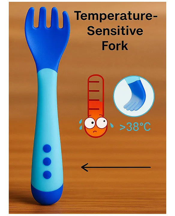 KIDS BASIC Feed with Ease Heat Sensitive Baby Feeding Spoon, Bpa Free, 3 Months+