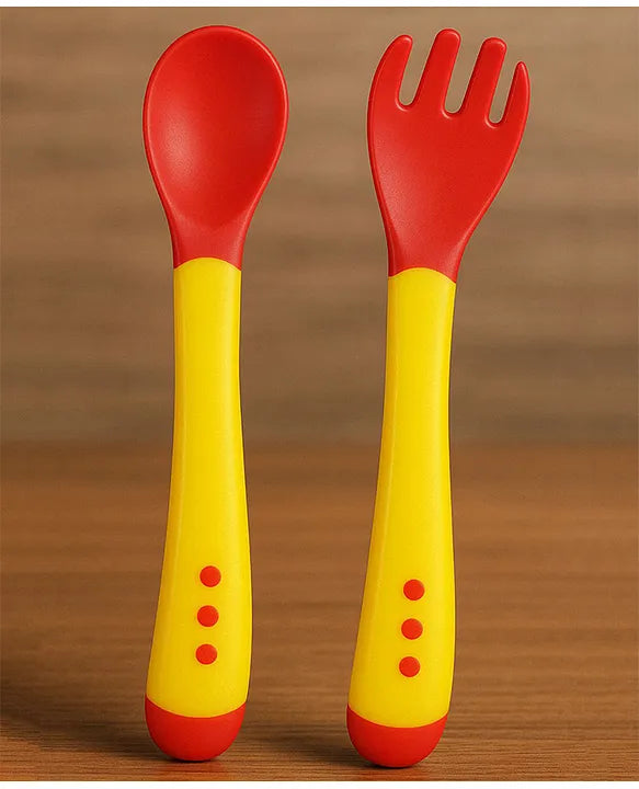 KIDS BASIC Feed with Ease Heat Sensitive Baby Feeding Spoon, Bpa Free, 3 Months+