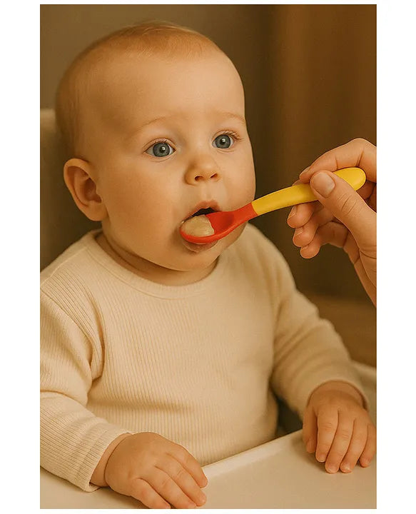 KIDS BASIC Feed with Ease Heat Sensitive Baby Feeding Spoon, Bpa Free, 3 Months+