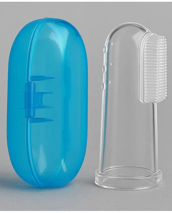 KIDS BASIC  Silicone Baby Finger Toothbrush, Great for Massaging & Cleaning Gums, Use Soft Brush For Kids & New Born Baby, First Teeth, BPA - Free