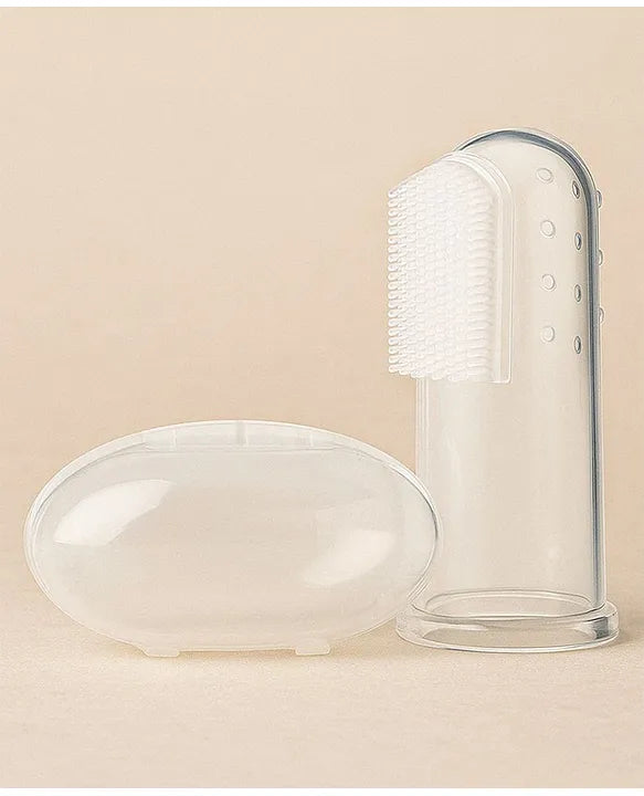 KIDS BASIC  Silicone Baby Finger Toothbrush, Great for Massaging & Cleaning Gums, Use Soft Brush For Kids & New Born Baby, First Teeth, BPA - Free