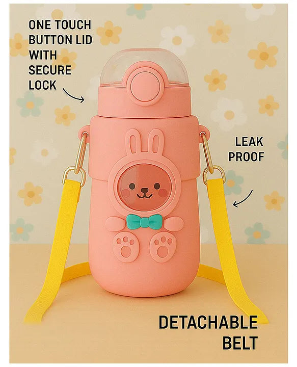 KIDS BASIC Cat Water Bottle, Flip Lid, Water Bottle Hot and Cold, Leakproof Sport BPA Free ,Water Jug for School Travel 500ml