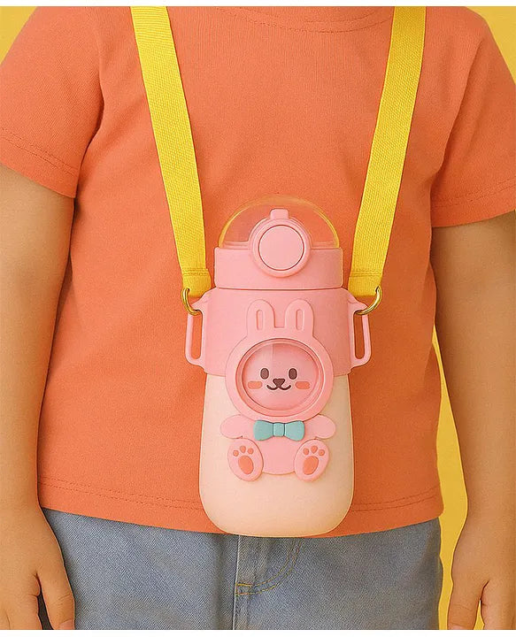 KIDS BASIC Cat Water Bottle, Flip Lid, Water Bottle Hot and Cold, Leakproof Sport BPA Free ,Water Jug for School Travel 500ml