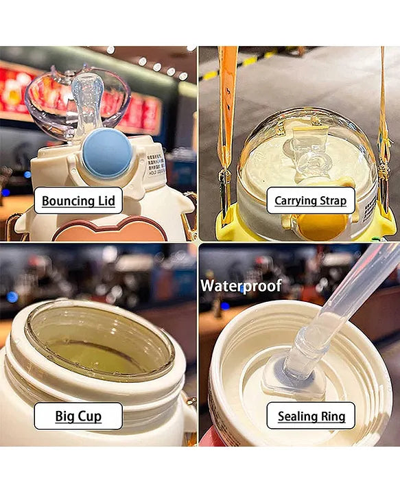 KIDS BASIC Cat Water Bottle, Flip Lid, Water Bottle Hot and Cold, Leakproof Sport BPA Free ,Water Jug for School Travel 500ml