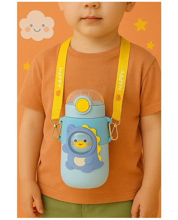 KIDS BASIC Cat Water Bottle, Flip Lid, Water Bottle Hot and Cold, Leakproof Sport BPA Free ,Water Jug for School Travel 500ml