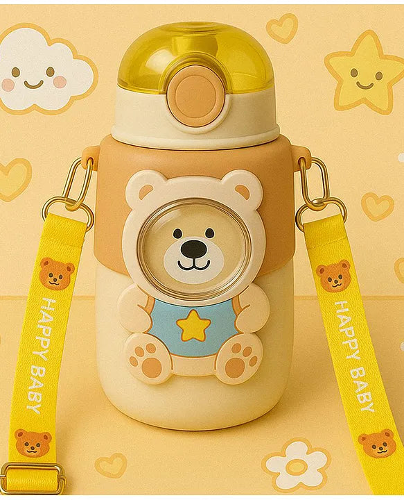 KIDS BASIC Cat Water Bottle, Flip Lid, Water Bottle Hot and Cold, Leakproof Sport BPA Free ,Water Jug for School Travel 500ml