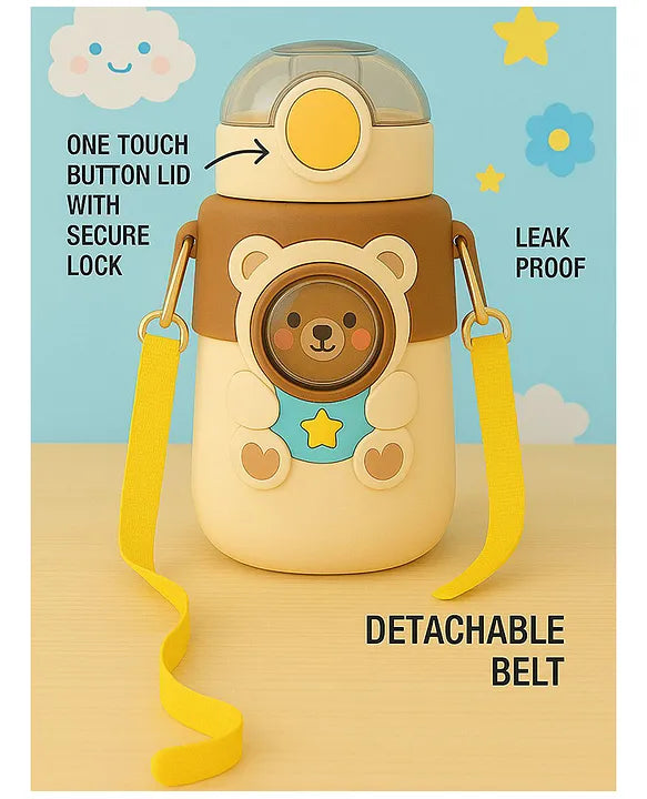 KIDS BASIC Cat Water Bottle, Flip Lid, Water Bottle Hot and Cold, Leakproof Sport BPA Free ,Water Jug for School Travel 500ml