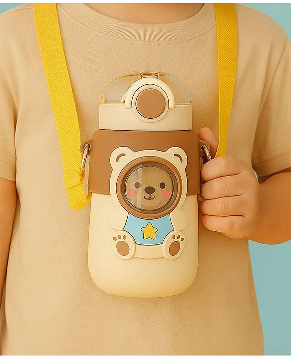 KIDS BASIC Cat Water Bottle, Flip Lid, Water Bottle Hot and Cold, Leakproof Sport BPA Free ,Water Jug for School Travel 500ml