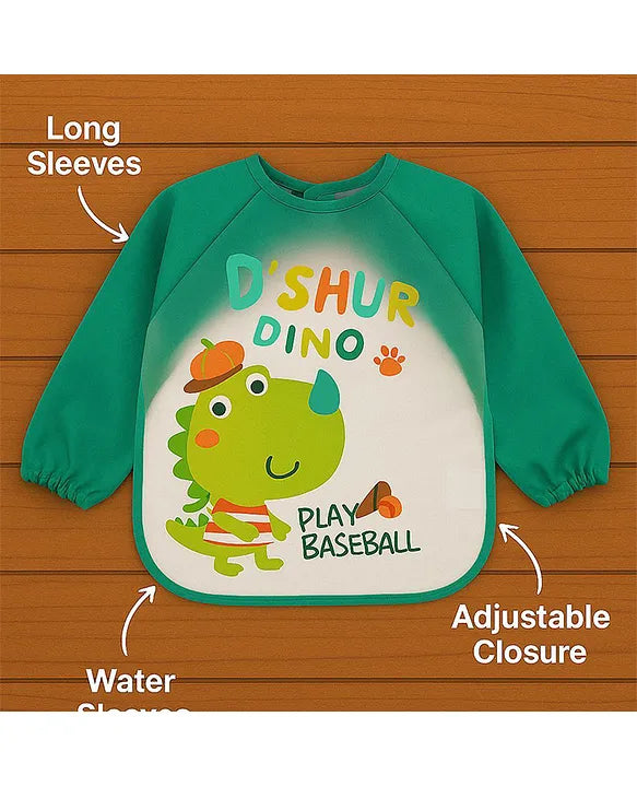 KIDS BASIC Long Sleeve Bibs, Waterproof Baby Bibs, Toddler Sleeved Bib, Baby Smock for Eating Feeding
