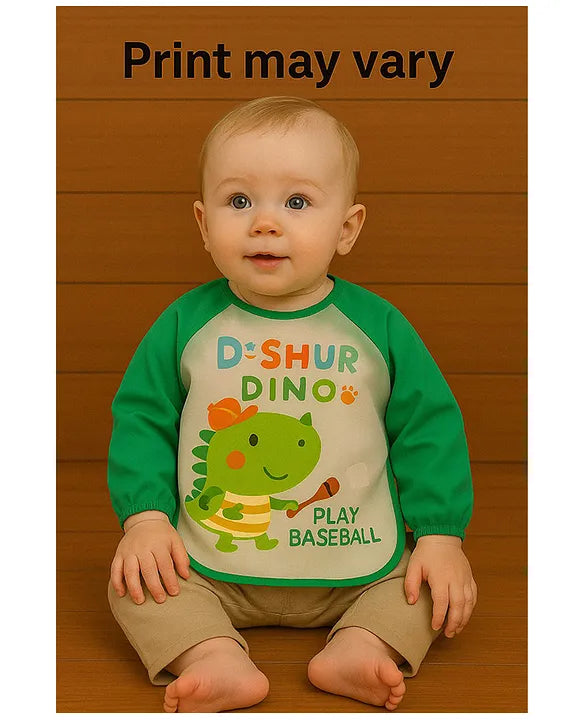 KIDS BASIC Long Sleeve Bibs, Waterproof Baby Bibs, Toddler Sleeved Bib, Baby Smock for Eating Feeding