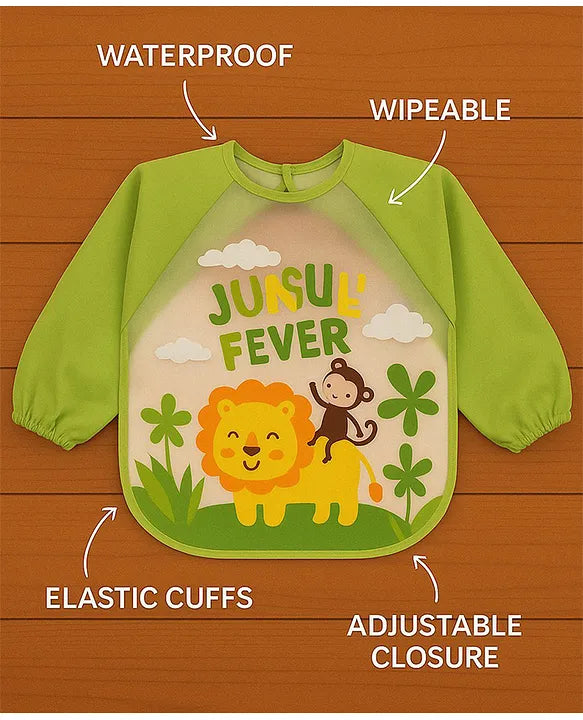 KIDS BASIC Long Sleeve Bibs, Waterproof Baby Bibs, Toddler Sleeved Bib, Baby Smock for Eating Feeding