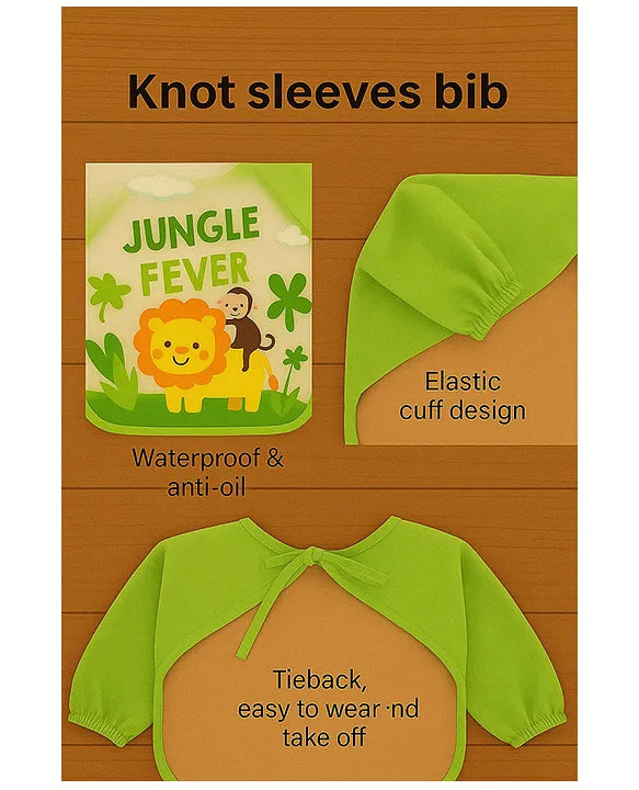 KIDS BASIC Long Sleeve Bibs, Waterproof Baby Bibs, Toddler Sleeved Bib, Baby Smock for Eating Feeding