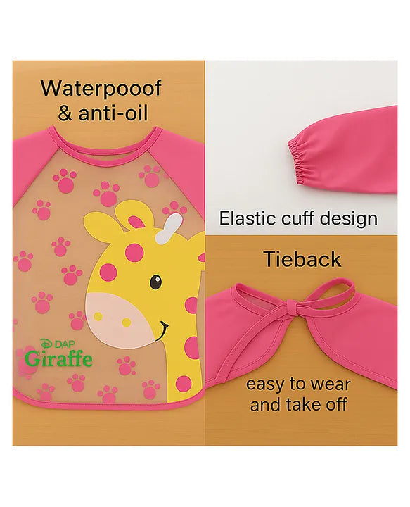 KIDS BASIC Long Sleeve Bibs, Waterproof Baby Bibs, Toddler Sleeved Bib, Baby Smock for Eating Feeding
